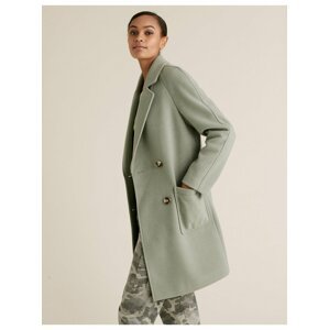 Dvouřadý kabát Marks & Spencer zelená