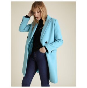 Dvouřadý městský kabát, jemný na dotek Marks & Spencer modrá