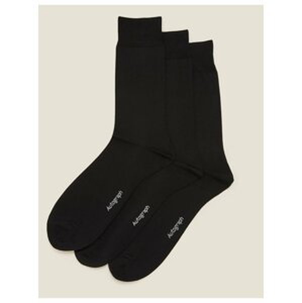 Bavlněné modalové ponožky Pima, 3 páry Marks & Spencer černá