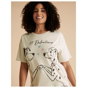 Krátká bavlněná noční košile 101 Dalmatians™ Marks & Spencer béžová