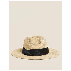 Slaměný klobouk fedora Marks & Spencer béžová