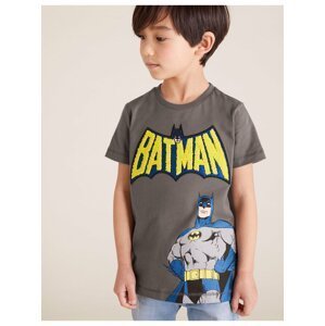 Tričko z čisté bavlny s motivem Batman™ (2–7 let) Marks & Spencer šedá