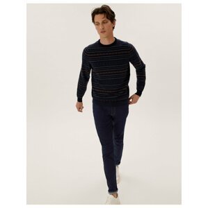 Strečové džíny přiléhavého střihu z organické bavlny Marks & Spencer námořnická modrá