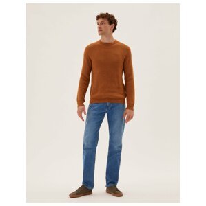 Strečové džíny rovného střihu z organické bavlny Marks & Spencer modrá