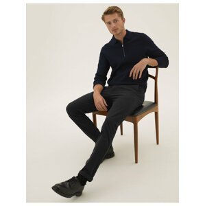 Originální chino kalhoty úzkého střihu, z organické bavlny Marks & Spencer černá