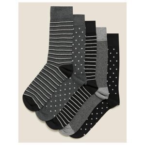 Sada pěti párů šedých pánských ponožek s technologií Cool & Fresh™ Marks & Spencer
