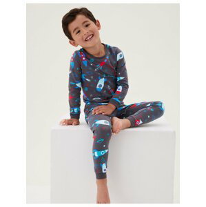 Bavlněné pyžamo s motivem vesmíru (1–7 let) Marks & Spencer vícebarevná