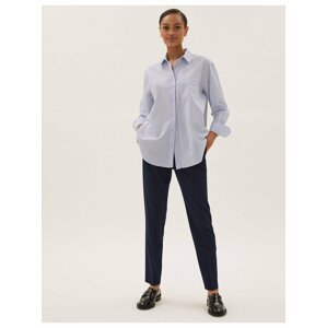 Tmavě modré dámské kalhoty ke kotníkům Marks & Spencer