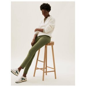 Přiléhavé kalhoty ke kotníkům se strečem Marks & Spencer zelená