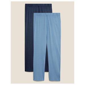 Sada 2 ks pyžamových kalhot z bavlny a modalu Marks & Spencer modrá