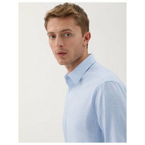 Košile normálního střihu z čisté bavlny s texturou Marks & Spencer modrá