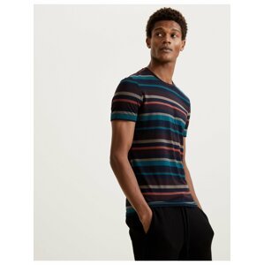 Pruhované tričko ze směsi bavlny, prvotřídní kvalita Marks & Spencer vícebarevná