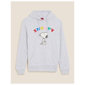 Bavlněná mikina Snoopy™ s kapucí a dlouhými rukávy Marks & Spencer šedá