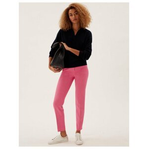 Růžové dámské kalhoty úzkého střihu ke kotníkům Marks & Spencer