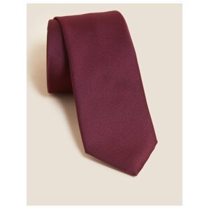 Úzká jednobarevná kravata Marks & Spencer červená
