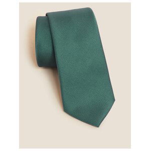Úzká jednobarevná kravata Marks & Spencer zelená