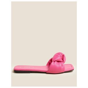 Ploché pantofle s ozdobným uzlem Marks & Spencer růžová