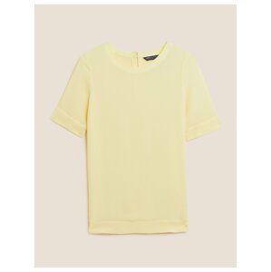 Tričko s krátkým rukávem s potiskem Marks & Spencer žlutá