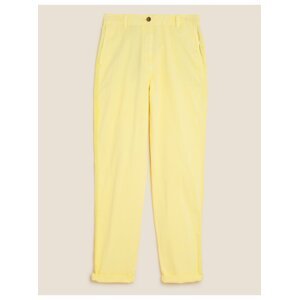 Zúžené chino kalhoty ke kotníkům s vysokým podílem bavlny Marks & Spencer žlutá