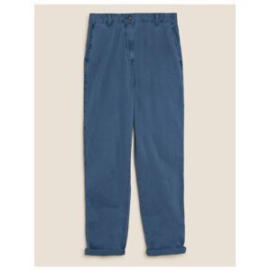 Zúžené chino kalhoty ke kotníkům s vysokým podílem bavlny Marks & Spencer námořnická modrá