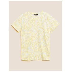 Žluté dámské tričko z čisté bavlny Marks & Spencer