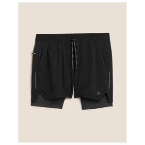 Černé pánské sportovní šortky s kapsami na zip Marks & Spencer