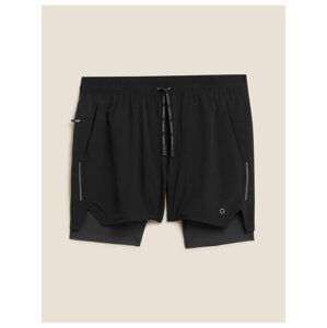 Černé pánské sportovní šortky s kapsami na zip Marks & Spencer