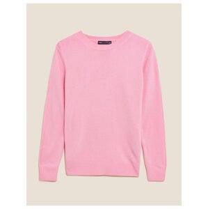 Mimořádně měkký svetr ke krku Marks & Spencer růžová