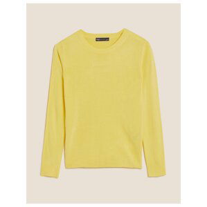 Mimořádně měkký svetr ke krku Marks & Spencer žlutá