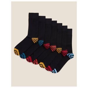 Sada sedmi párů pánských ponožek v černé barvě  Marks & Spencer