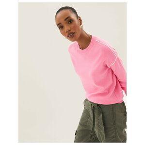 Měkký svetr s kulatým výstřihem Marks & Spencer růžová