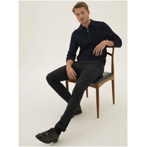Dokonalé chino kalhoty s vysokým podílem bavlny, úzký střih Marks & Spencer černá