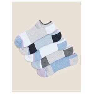 Ponožky Trainer liner s vysokým podílem bavlny, 5 ks Marks & Spencer modrá