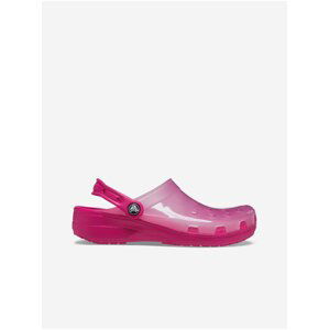 Tmavě růžové dámské pantofle Crocs Classic Translucent Clog