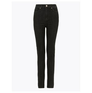 Přiléhavé džíny Ivy s vysokým pasem, sepraný vzhled Marks & Spencer černá