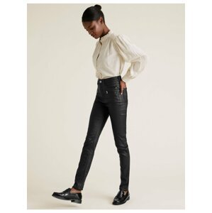Přiléhavé džíny Ivy v koženém stylu Marks & Spencer černá