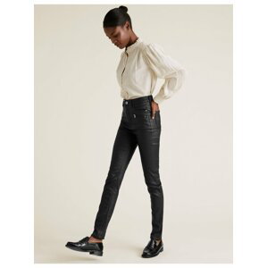 Přiléhavé džíny Ivy v koženém stylu Marks & Spencer černá
