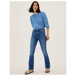 Rozšířené džíny s vysokým pasem Marks & Spencer námořnická modrá