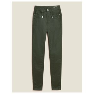 Přiléhavé džíny Ivy v koženém stylu Marks & Spencer zelená