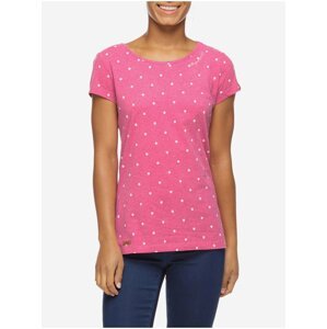 Tmavě růžové dámské puntíkované tričko Ragwear Mint Dots