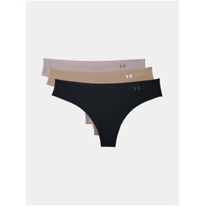 Tanga Under Armour PS Thong 3Pack  - černá a béžová