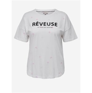 Bílé vzorované tričko ONLY CARMAKOMA Reese
