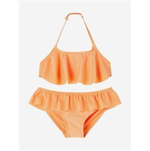 Oranžové holčičí dvoudílné plavky name it Fini