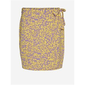Fialovo-žlutá vzorovaná zavinovací sukně Noisy May Clara