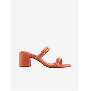 Oranžové dámské kožené sandály na podpatku Högl Grace