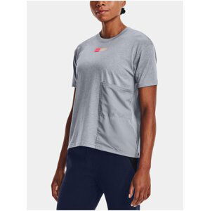 Šedé dámské tričko Under Armour Live Woven Pocket Tee