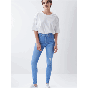 Modré dámské skinny fit džíny s potrhaným efektem Salsa Jeans Secret Glamour