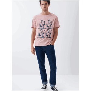 Růžové pánské tričko Salsa Jeans Palm Beach