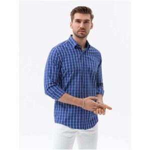 Tmavě modrá pánská košile Ombre Clothing K618