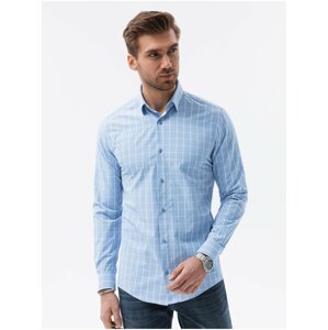 Světle modrá pánská košile Ombre Clothing K618